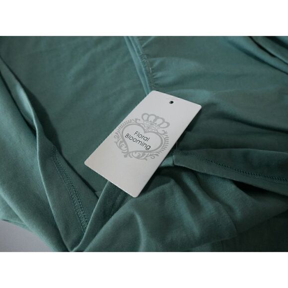 Floral Blooming Green Empire Waist Top XXL - Picture 8 of 8